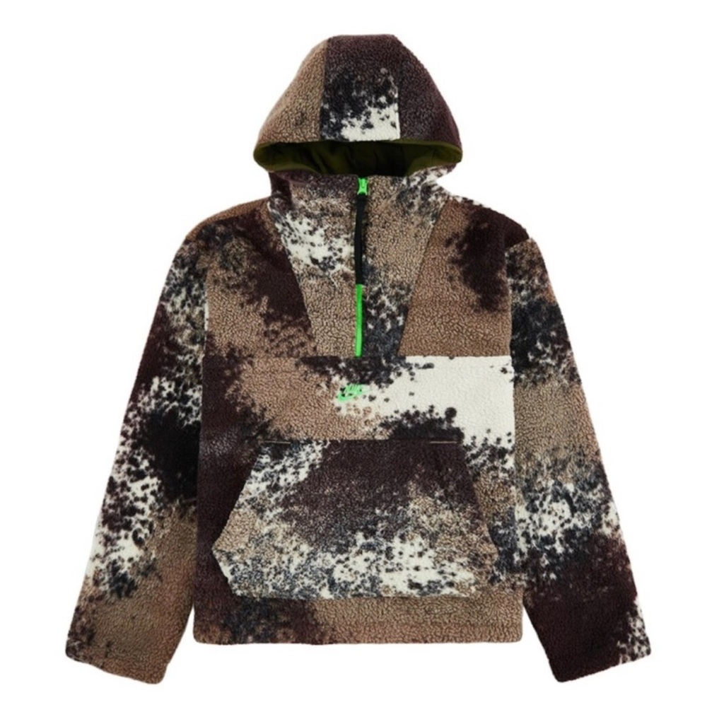Nike Sportswear Sport Essentials Sherpa Hoodie Ironstone Green Brown Hoody Fall‎